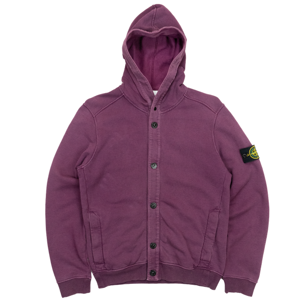 Stone Island Burgundy Hooded Buttons Jacket