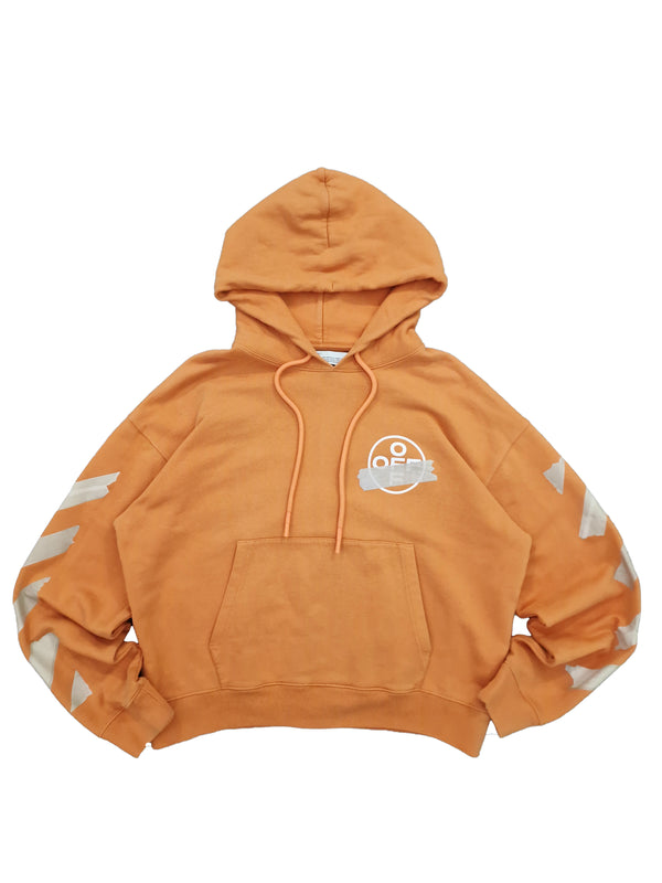 Off-White Tape Arrows Print Hoodie Orange