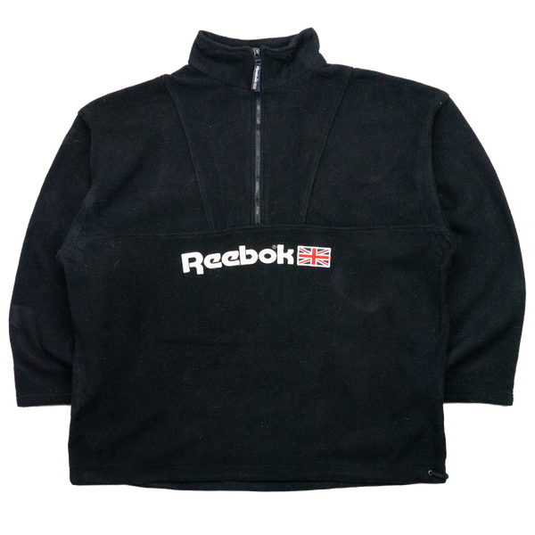 Reebok Embroidered Logo Black Quarter Zip Polar Fleece