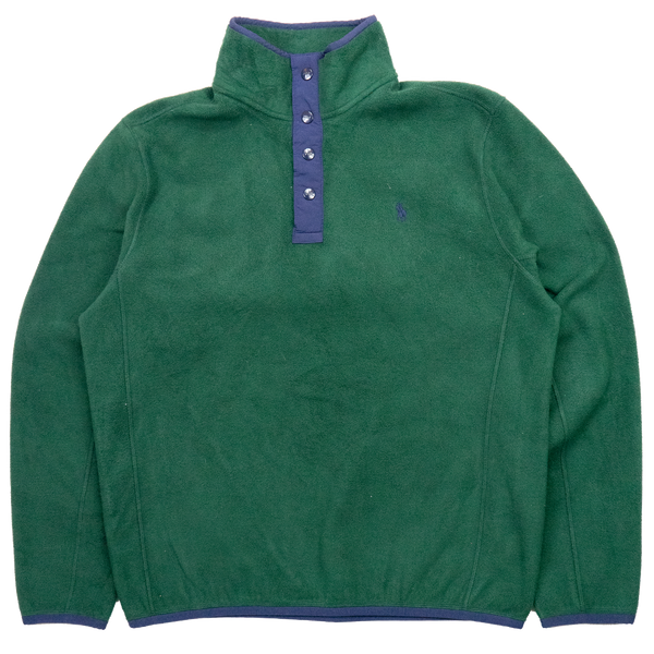 Ralph Lauren Buttons Half Zip Forest Green Fleece