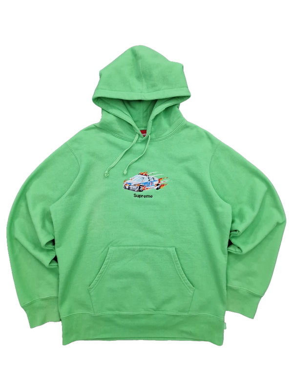 Supreme Cop Car Hooded Sweatshirt Bright Green FW19