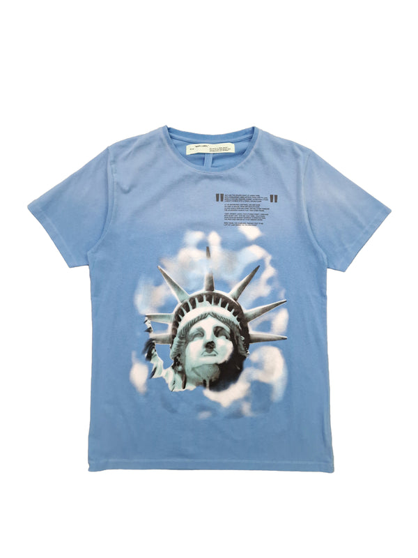 OFF-WHITE Blue Tee "Liberty Statue"