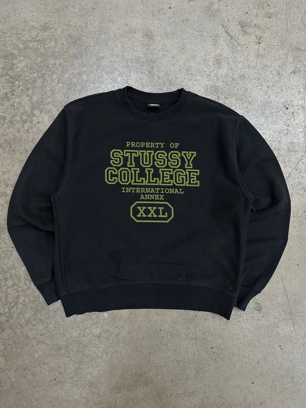 Stussy Black College Logo Crewneck