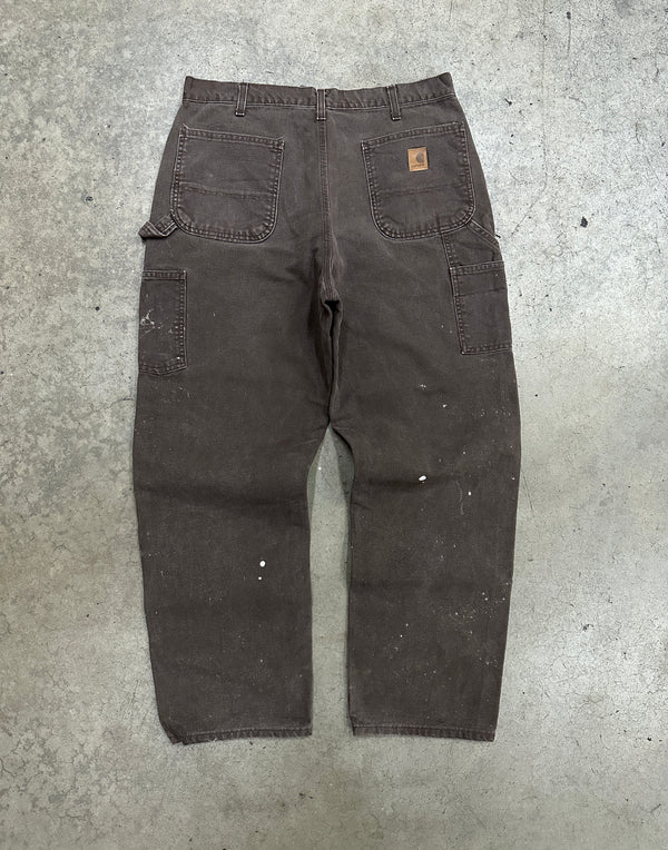 Carhartt Bleached Brown Dungaree Fit Carpenter Pants