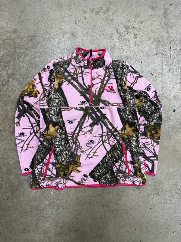 Mossy Oak Pink Camo Quarter Zip Fleece